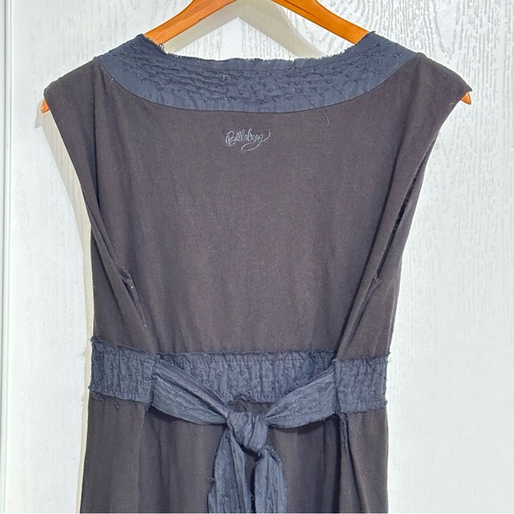 Vintage Y2K Billabong Summer Black Babydoll Midi Dress Cotton Linen Size Large - Picture 9 of 12